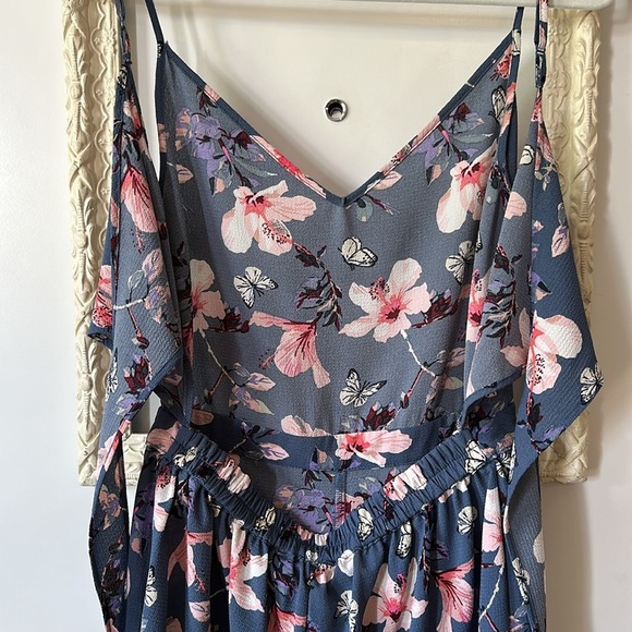 ONLY | Navy Floral Shorts Jumpsuit - Picture 3 of 14